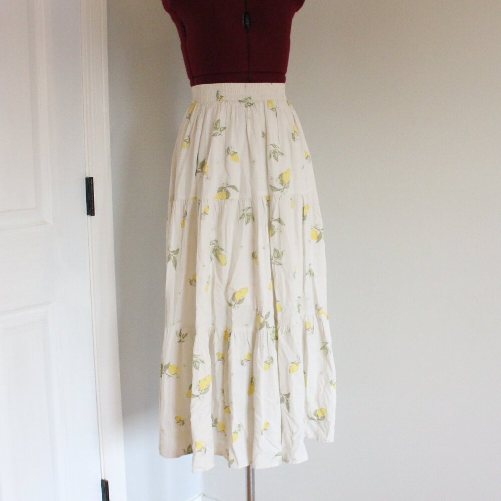 By Together Lemon Printed Peasant Skirt